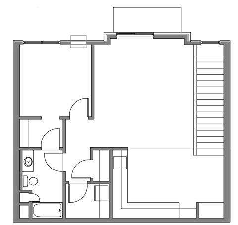 1 bed 1 bath A floor plan at Stonebridge Villas Apartments, North Dakota
